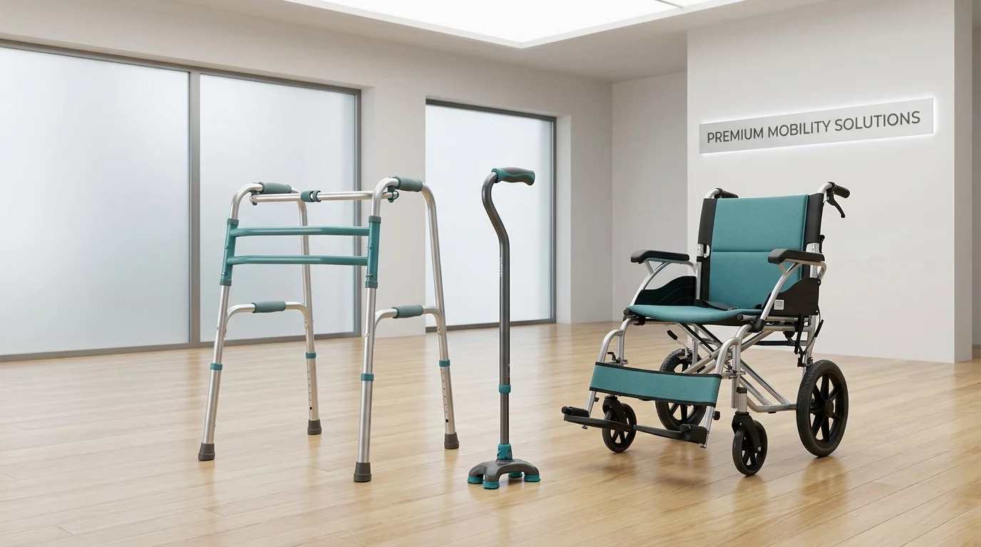 Gamme de materiel de mobilite deambulateur canne fauteuil roulant